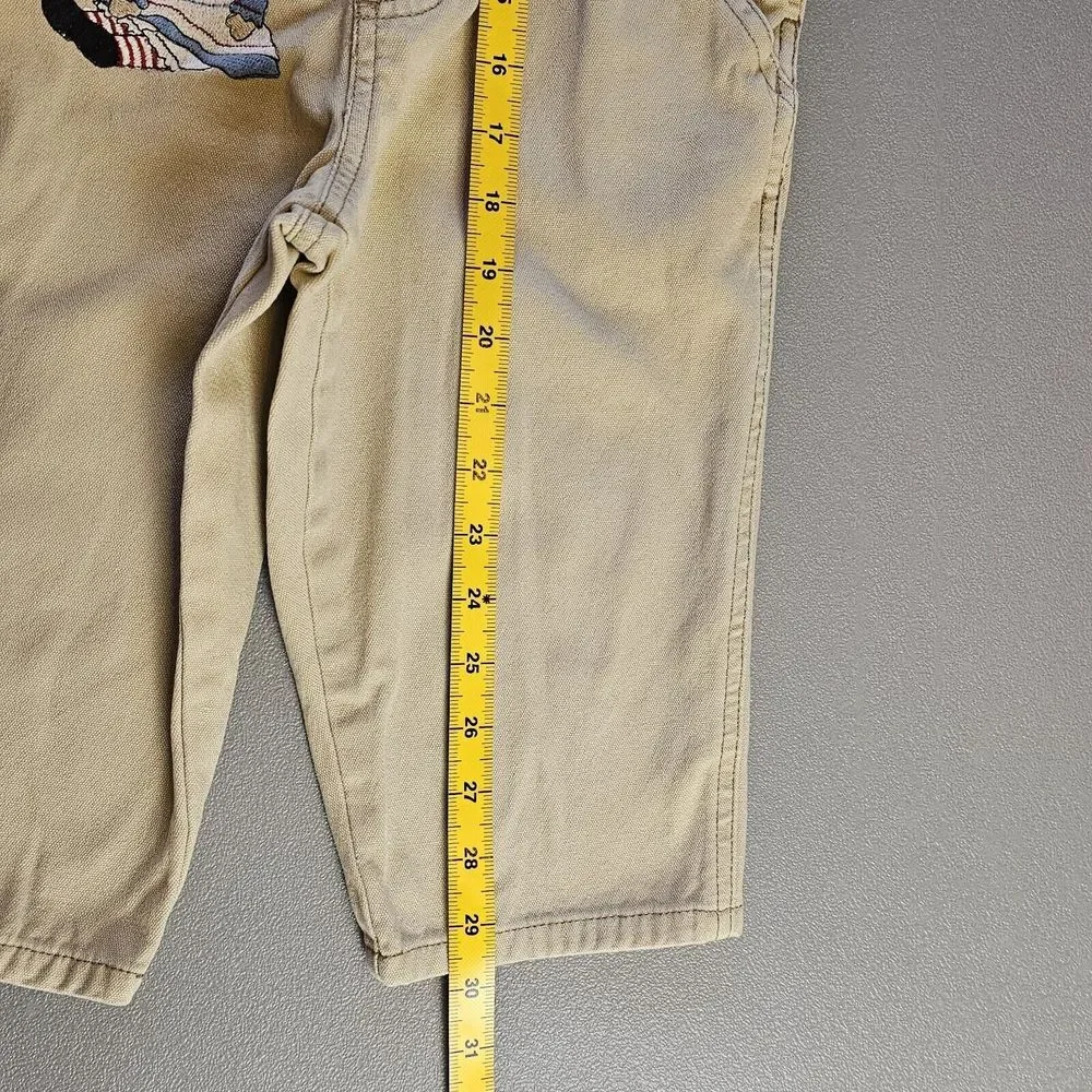 VTG Gap Overalls Raggedy Ann Cream Denim XXS Bibs Embroidery‎